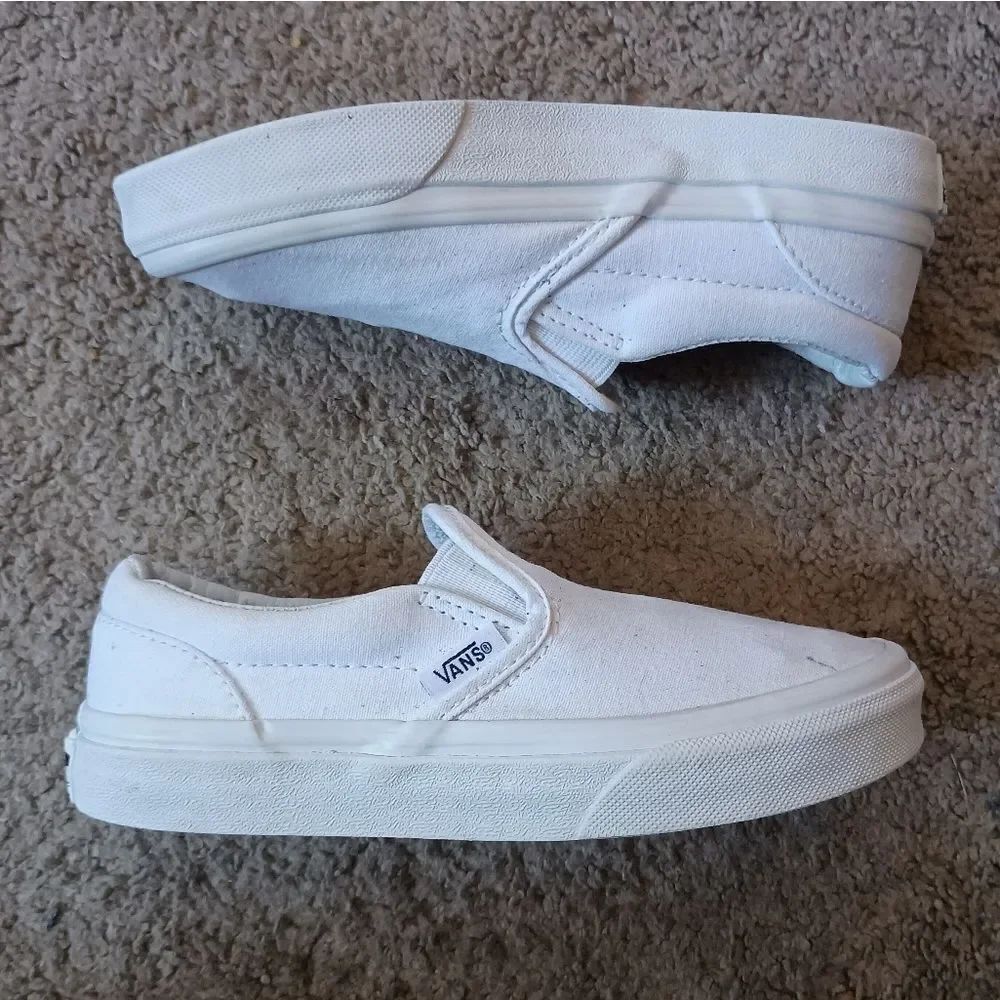 Vans Classic Slip On White Sneakers Toddlers Sz 13.5 PRE-OWNED